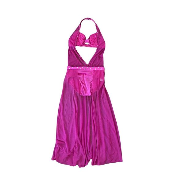 custom adult xs/s lyrical/contemporary dance costume hot pink - Picture 2 of 9